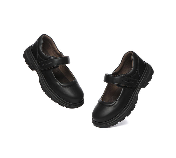 School Shoes - EVERAU® Senior Black Leather School Shoes Chris
