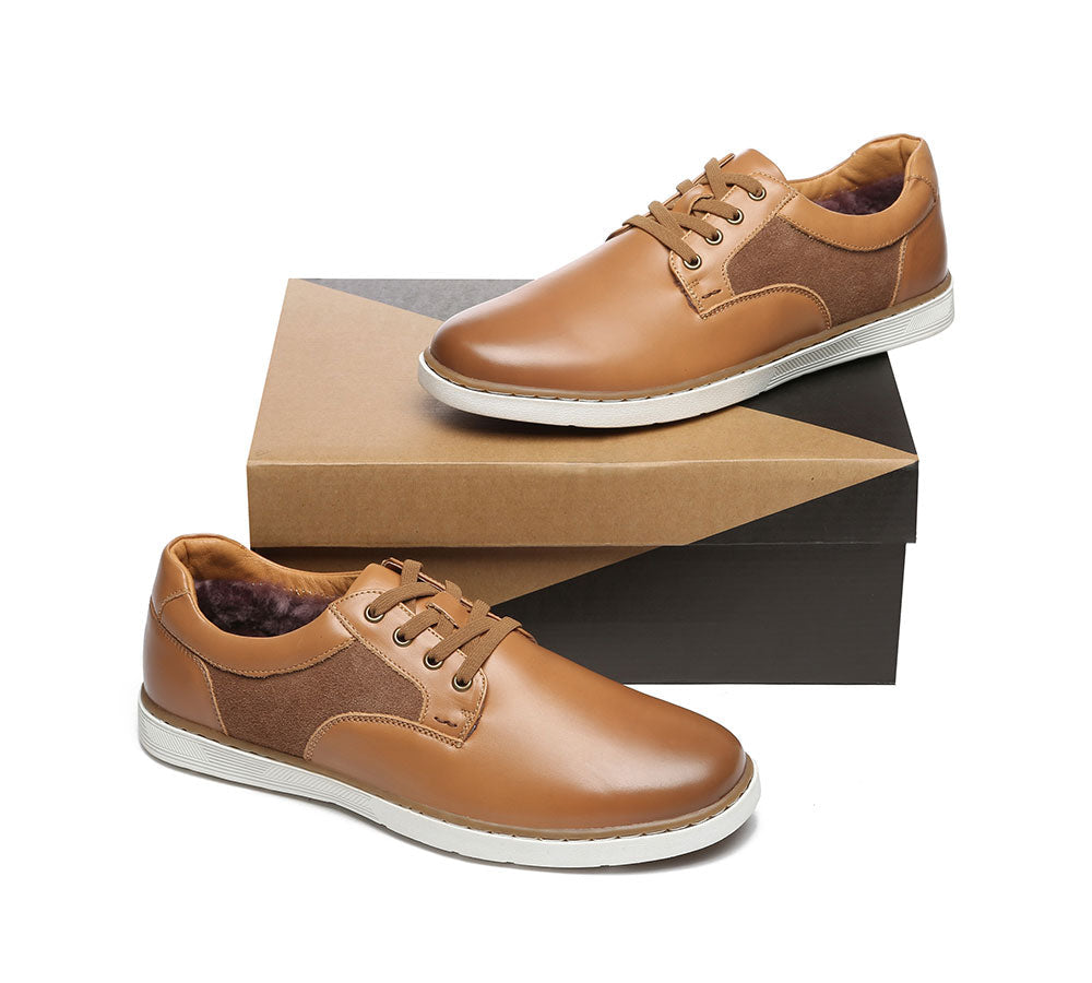 Shoes - Lace Up Sheepskin Casual Men Shoes Daniel