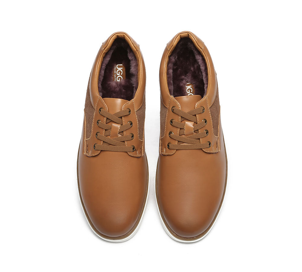 Shoes - Lace Up Sheepskin Casual Men Shoes Daniel