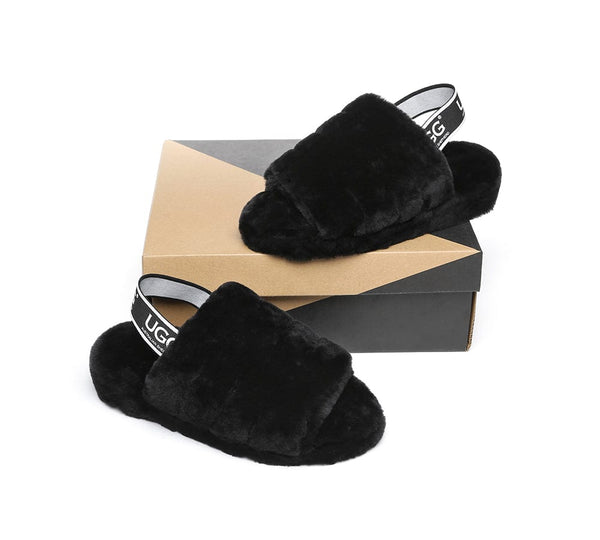 Slides - AS UGG Women Fluffy Slides Puffy