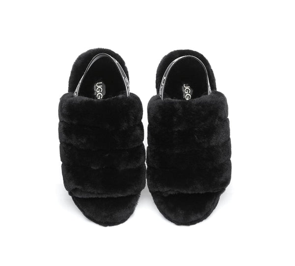 Slides - AS UGG Women Fluffy Slides Puffy
