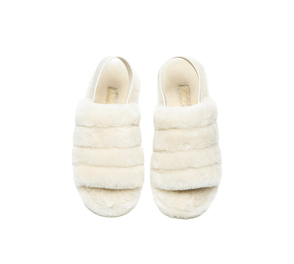Slides - AS UGG Women Fluffy Slides Puffy