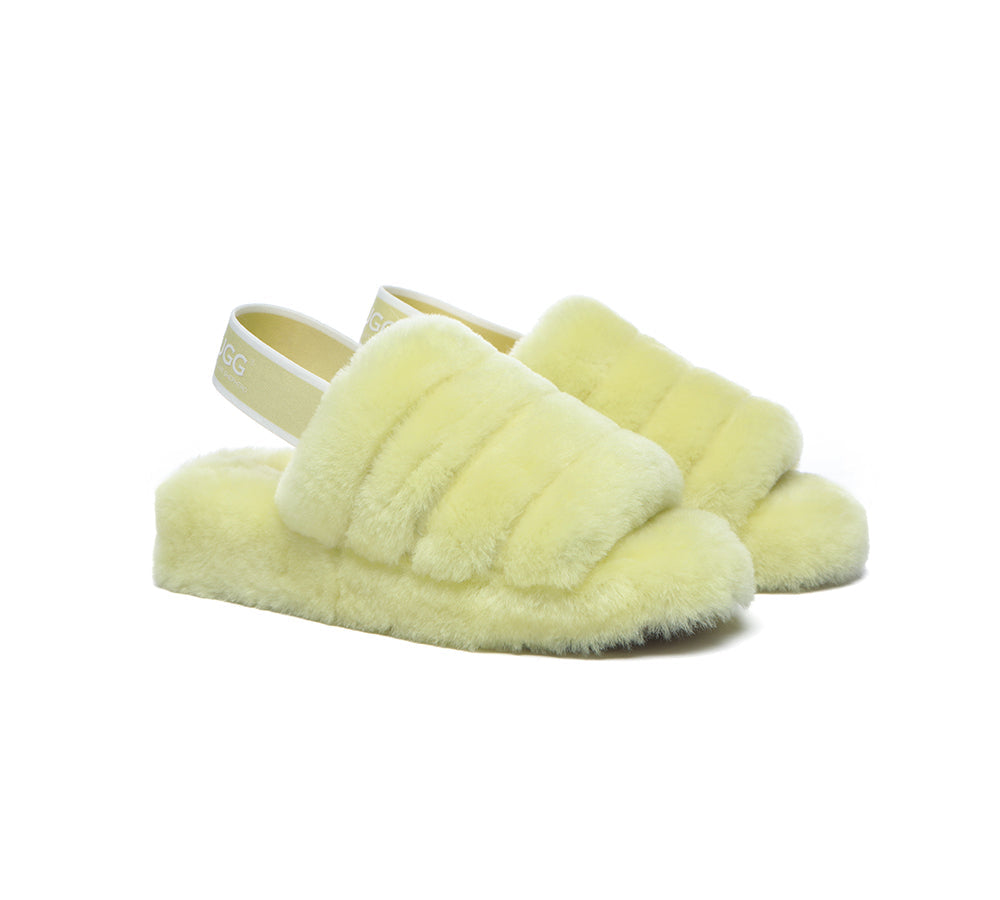 Slides - AS UGG Women Fluffy Slides Puffy