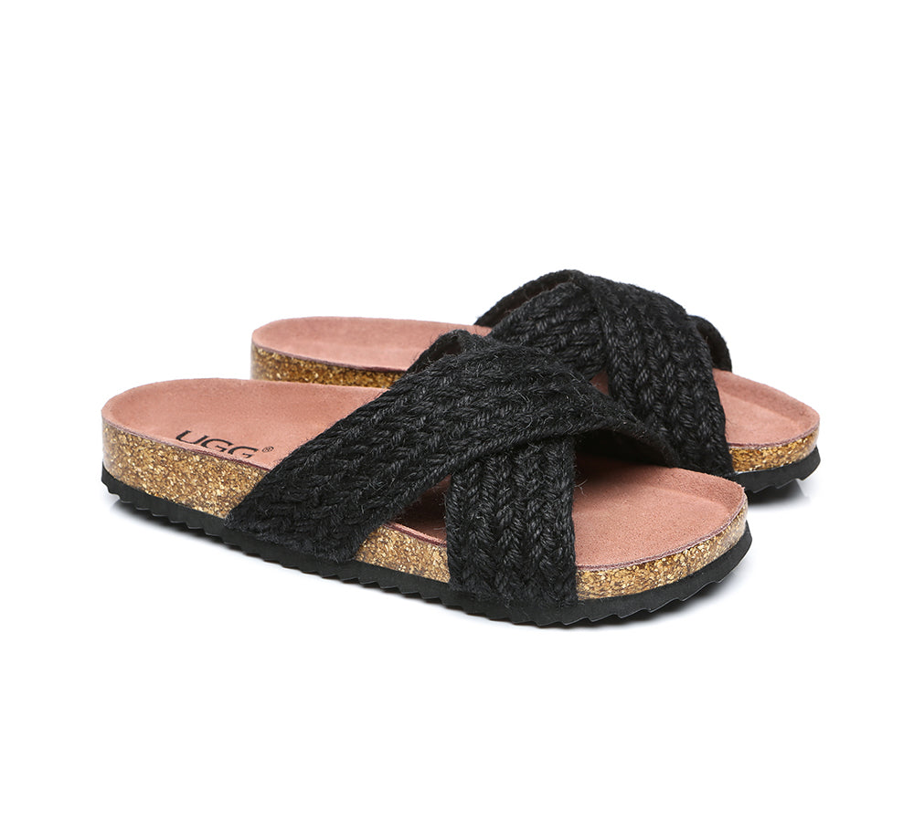 Slides - AS UGG Women Sandals Espadrilles Flat Slide Milo
