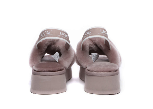 Slides - AUSTRALIAN SHEPHERD® UGG Women Crossover Platform Fluffy Slides Aditi