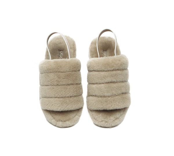 Slides - AUSTRALIAN SHEPHERD® UGG Women Slingback Fluffy Slides Puffy