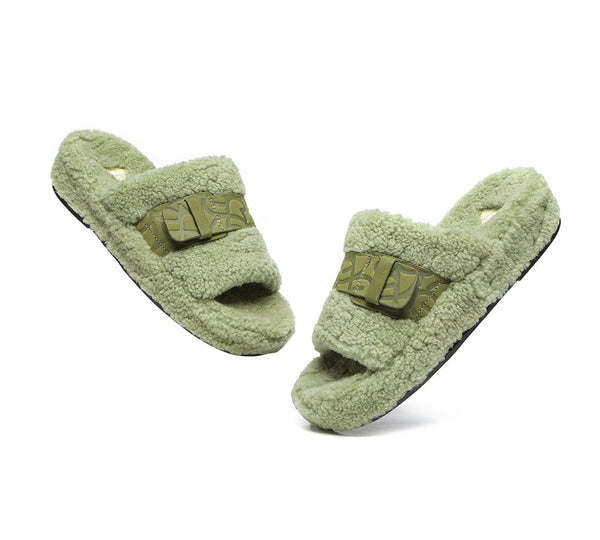 Slides - Curly Sheepskin Wool Slides Women Croft