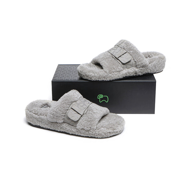 Slides - Curly Sheepskin Wool Slides Women Croft