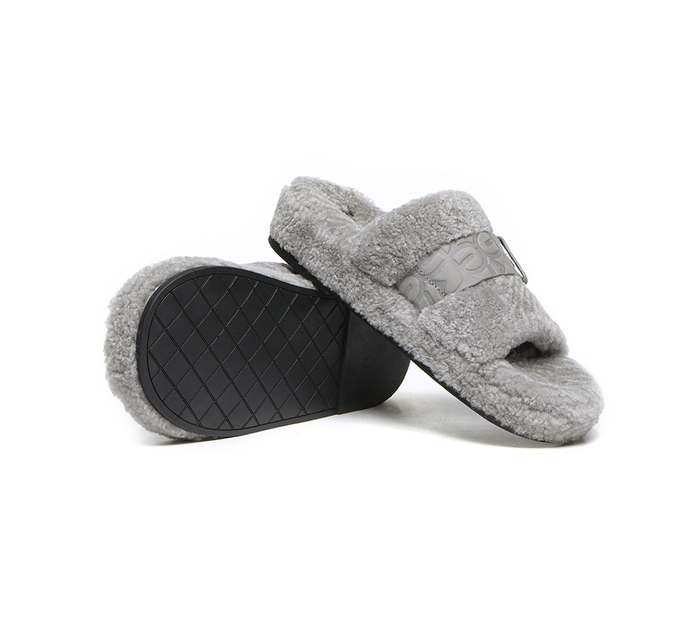 Slides - Curly Sheepskin Wool Slides Women Croft