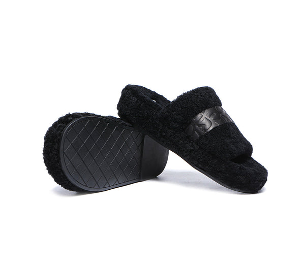 Slides - Curly Sheepskin Wool Slides Women Croft
