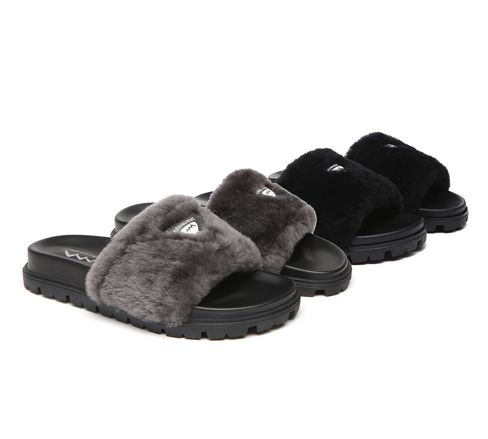Slides - Fluffy Slides Women Fannie Scuff