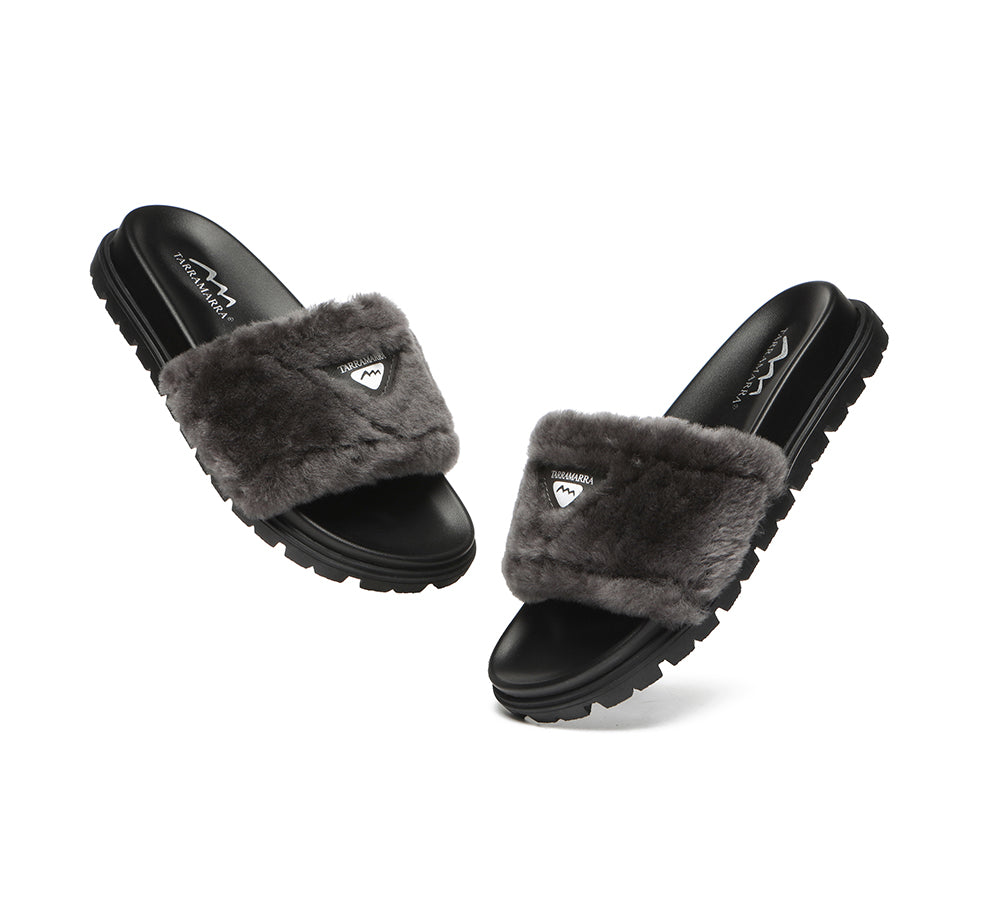 Slides - Fluffy Slides Women Fannie Scuff