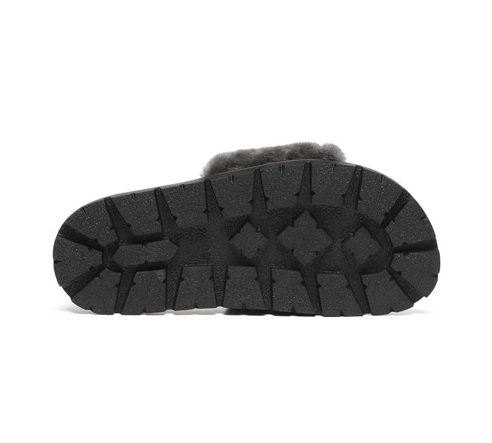 Slides - Fluffy Slides Women Fannie Scuff