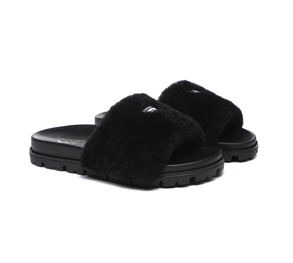Slides - Fluffy Slides Women Fannie Scuff