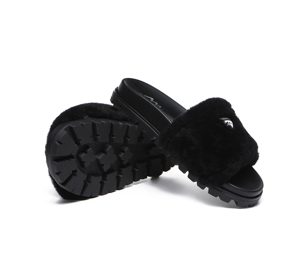 Slides - Fluffy Slides Women Fannie Scuff