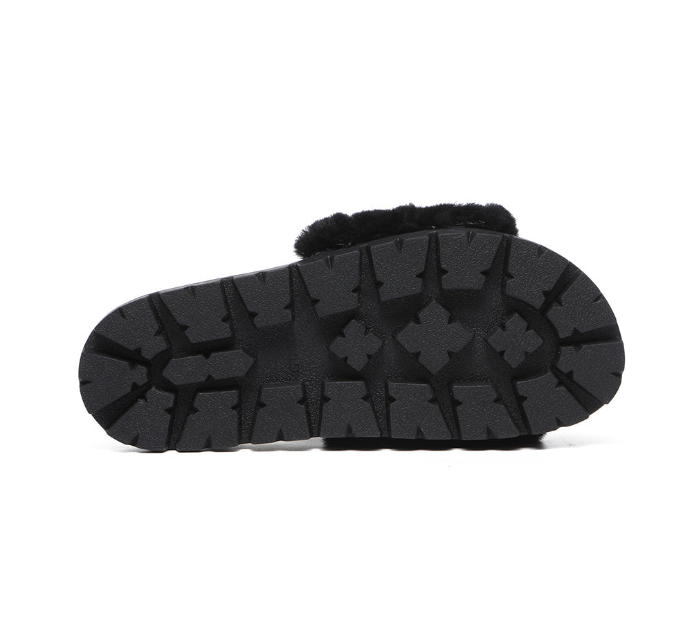 Slides - Fluffy Slides Women Fannie Scuff