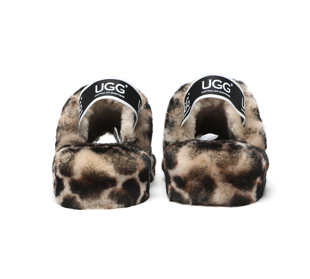 Slides - Leopard Print Fluffy Slides Women Pamela