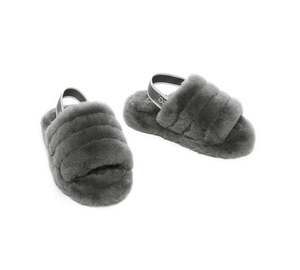Slides - UGG Kids Fluffy Slides Slingback Puffy