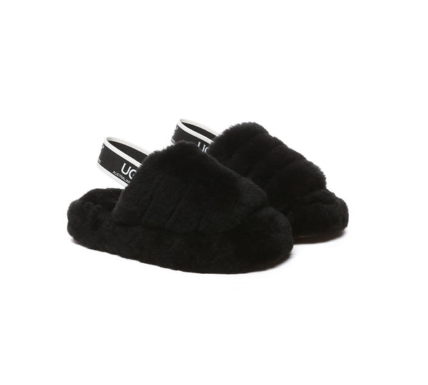 Slides - UGG Kids Fluffy Slides Slingback Puffy