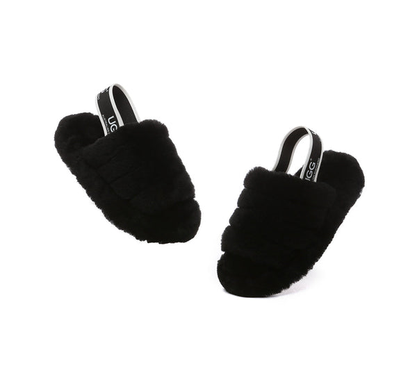 Slides - UGG Kids Fluffy Slides Slingback Puffy