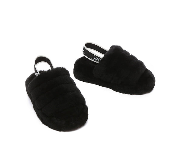 Slides - UGG Kids Fluffy Slides Slingback Puffy