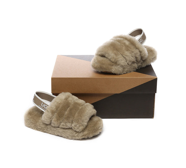 Slides - UGG Kids Fluffy Slides Slingback Puffy