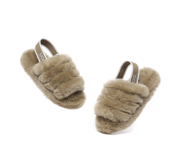 Slides - UGG Kids Fluffy Slides Slingback Puffy