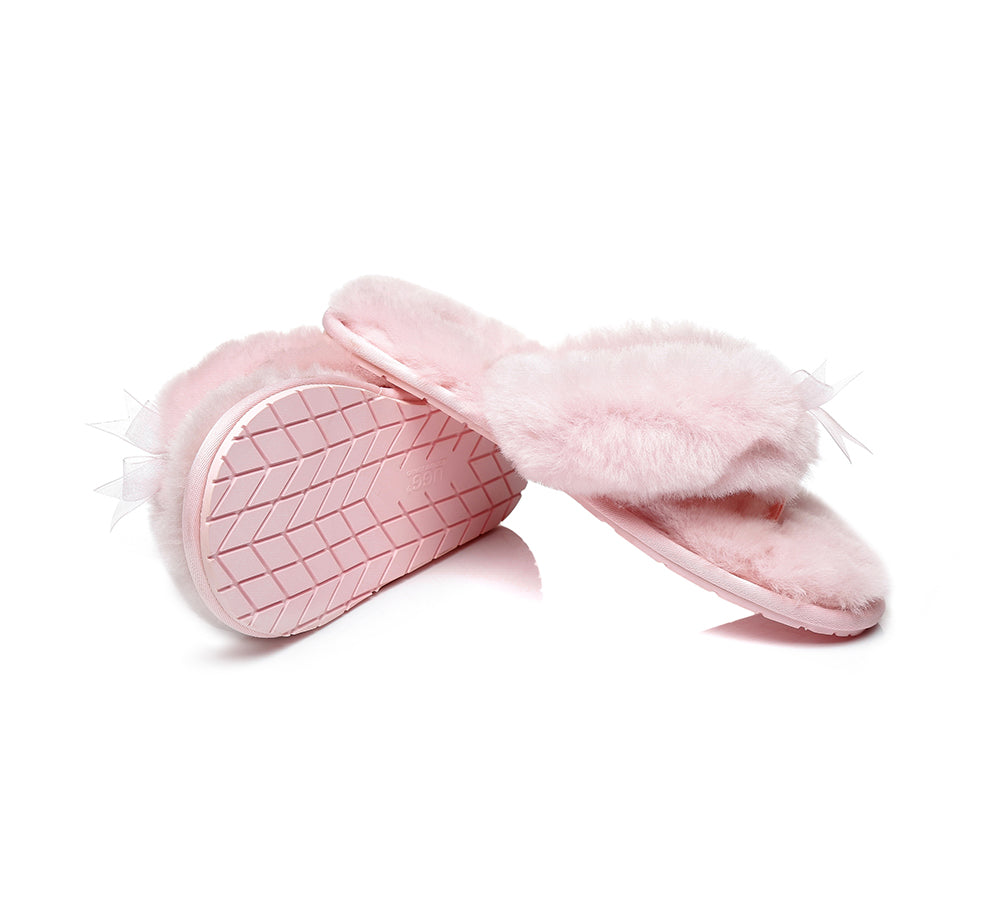 Slippers - AS UGG Women Fluffy Slides Thongs Cinderella