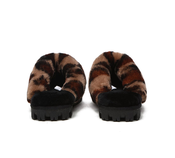 Slippers - UGG Slippers Double Face Sheepskin Women Leopard Print Slipper