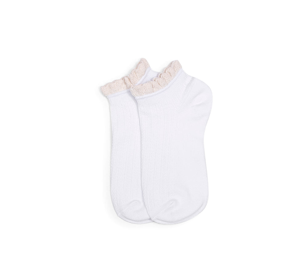 Socks - 100% Cotton Ruffle Shallow Mouth Socks One Pair