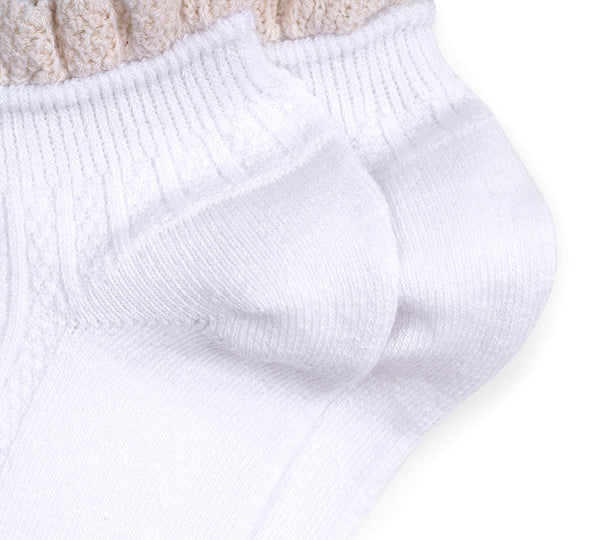 Socks - 100% Cotton Ruffle Shallow Mouth Socks One Pair