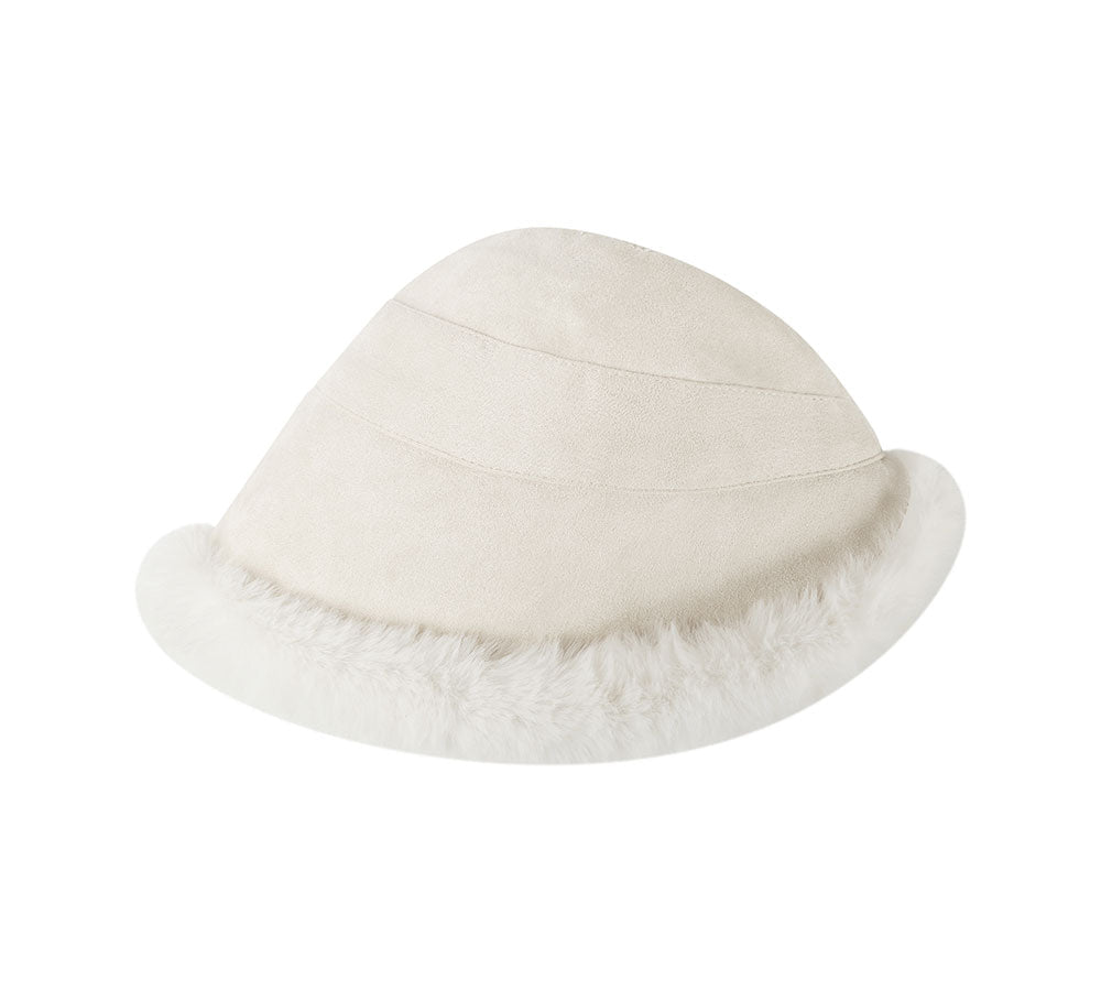 Suede Fluffy Warm Bucket Hat - Hats - Beige - One Size - Uggoutlet