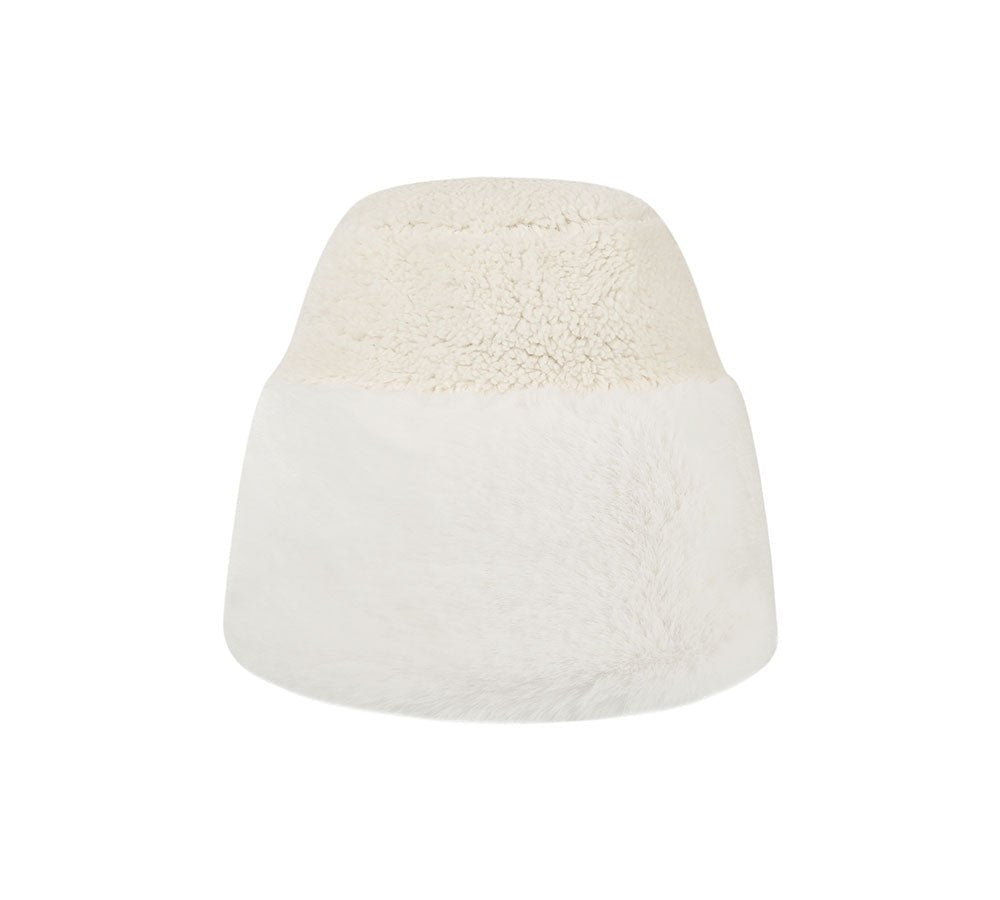 Suede Fluffy Warm Bucket Hat - Hats - Beige - One Size - Uggoutlet