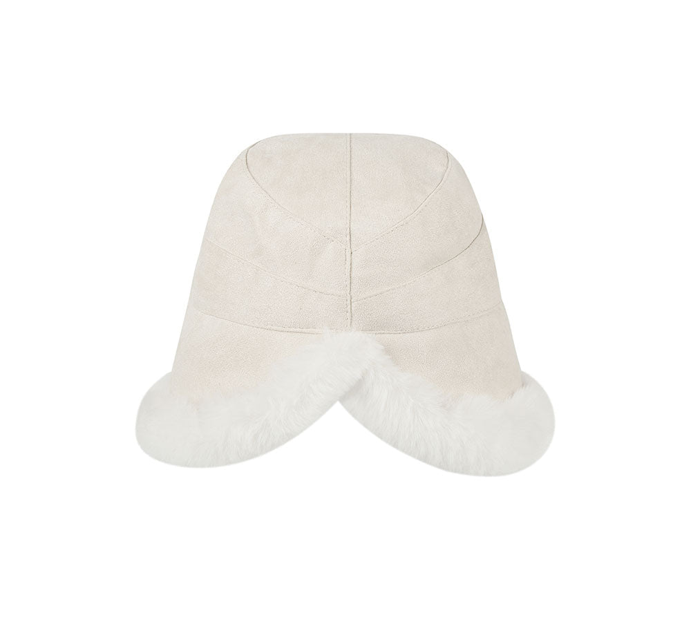 Suede Fluffy Warm Bucket Hat - Hats - Beige - One Size - Uggoutlet