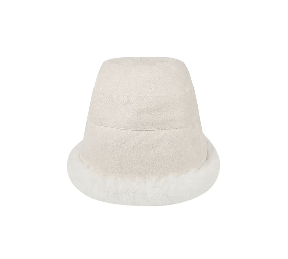 Suede Fluffy Warm Bucket Hat - Hats - Beige - One Size - Uggoutlet