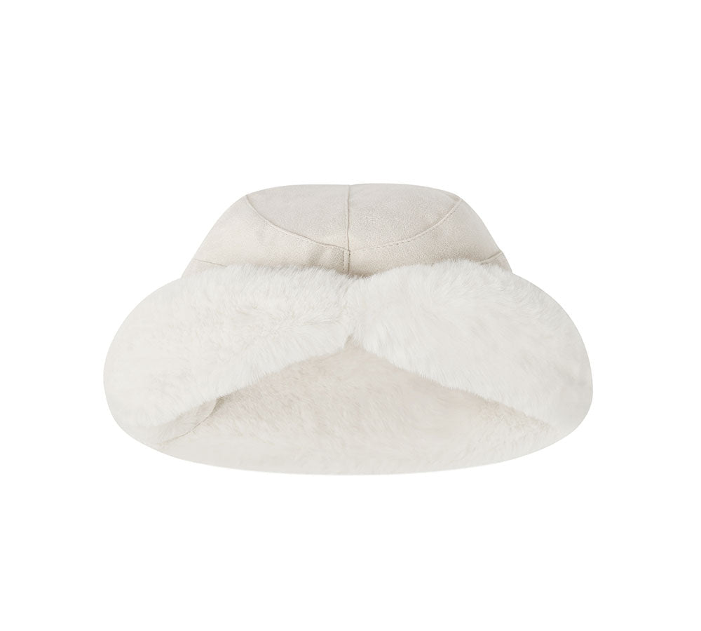 Suede Fluffy Warm Bucket Hat - Hats - Beige - One Size - Uggoutlet