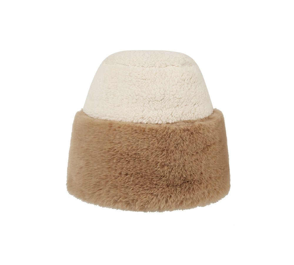 Suede Fluffy Warm Bucket Hat - Hats - Chestnut - One Size - Uggoutlet