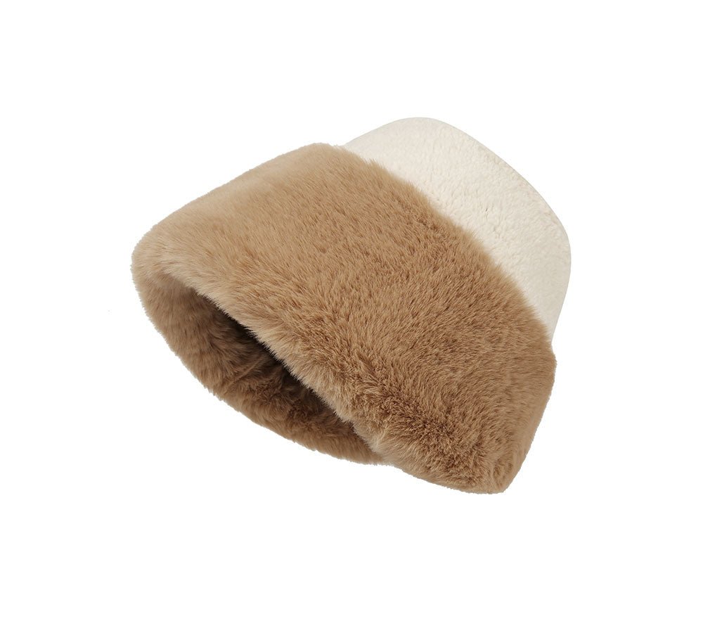 Suede Fluffy Warm Bucket Hat - Hats - Chestnut - One Size - Uggoutlet