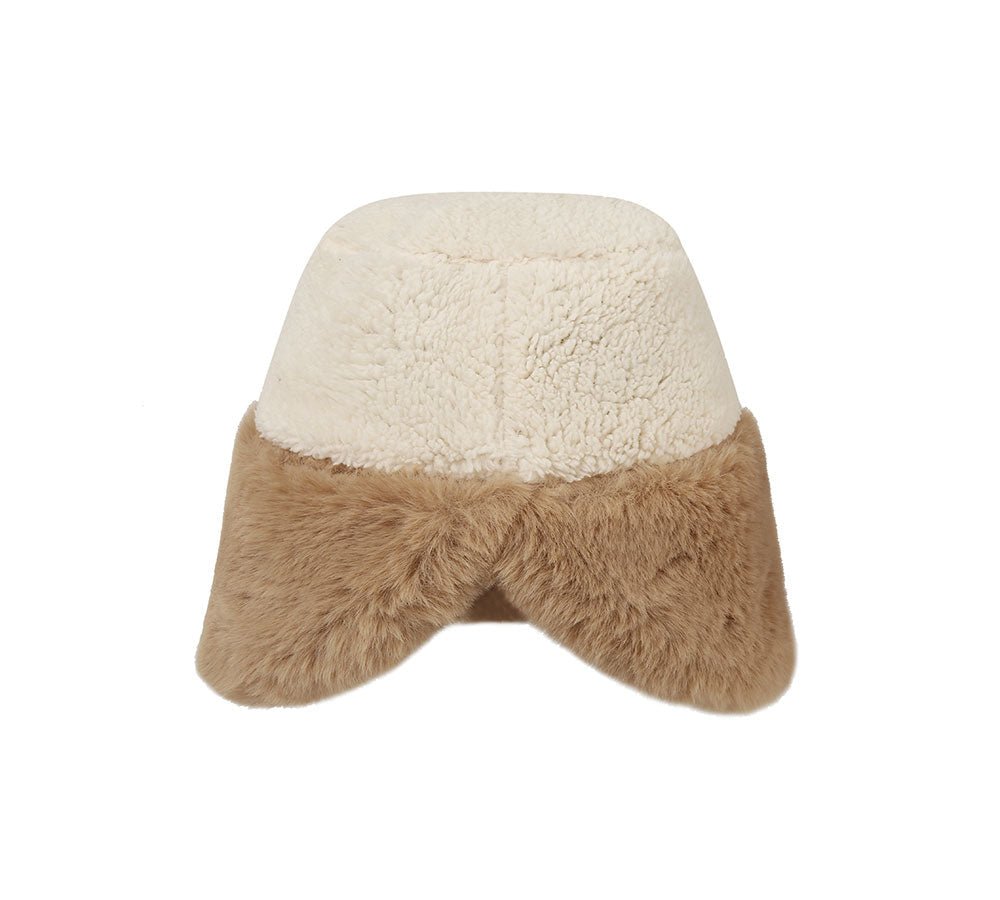Suede Fluffy Warm Bucket Hat - Hats - Chestnut - One Size - Uggoutlet