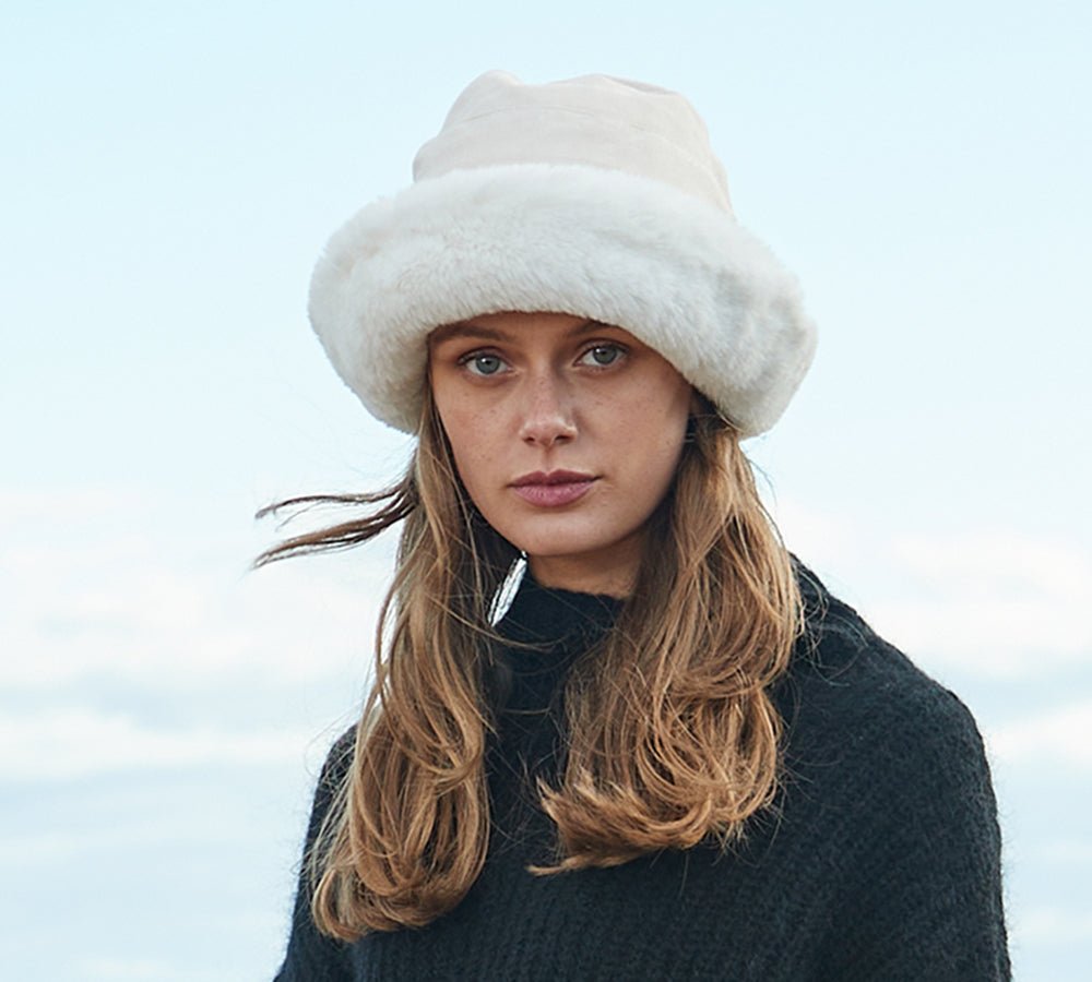 Suede Fluffy Warm Bucket Hat - Hats - Chestnut - One Size - Uggoutlet