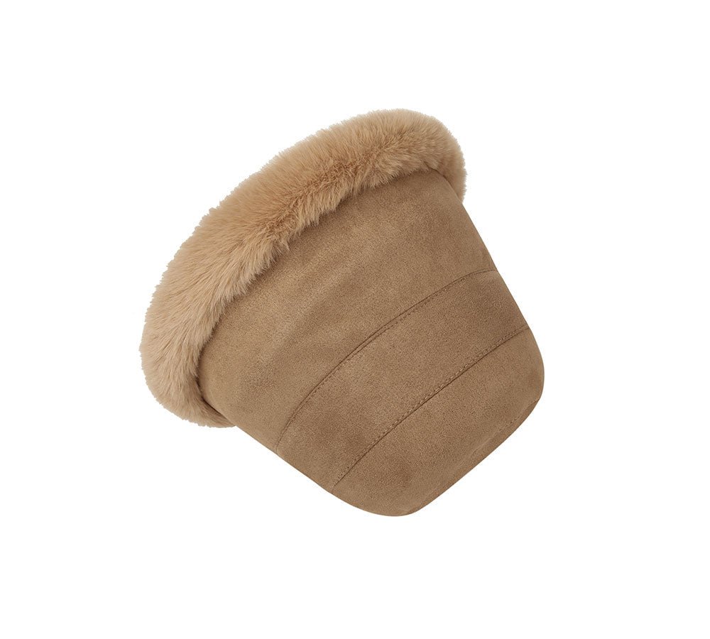 Suede Fluffy Warm Bucket Hat - Hats - Chestnut - One Size - Uggoutlet