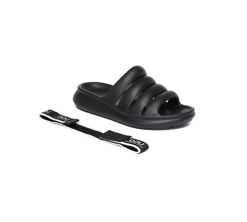 Summer Sandals Removable Elastic Strap Slingback Sandals Roseline - Sandals - Black - S - Uggoutlet