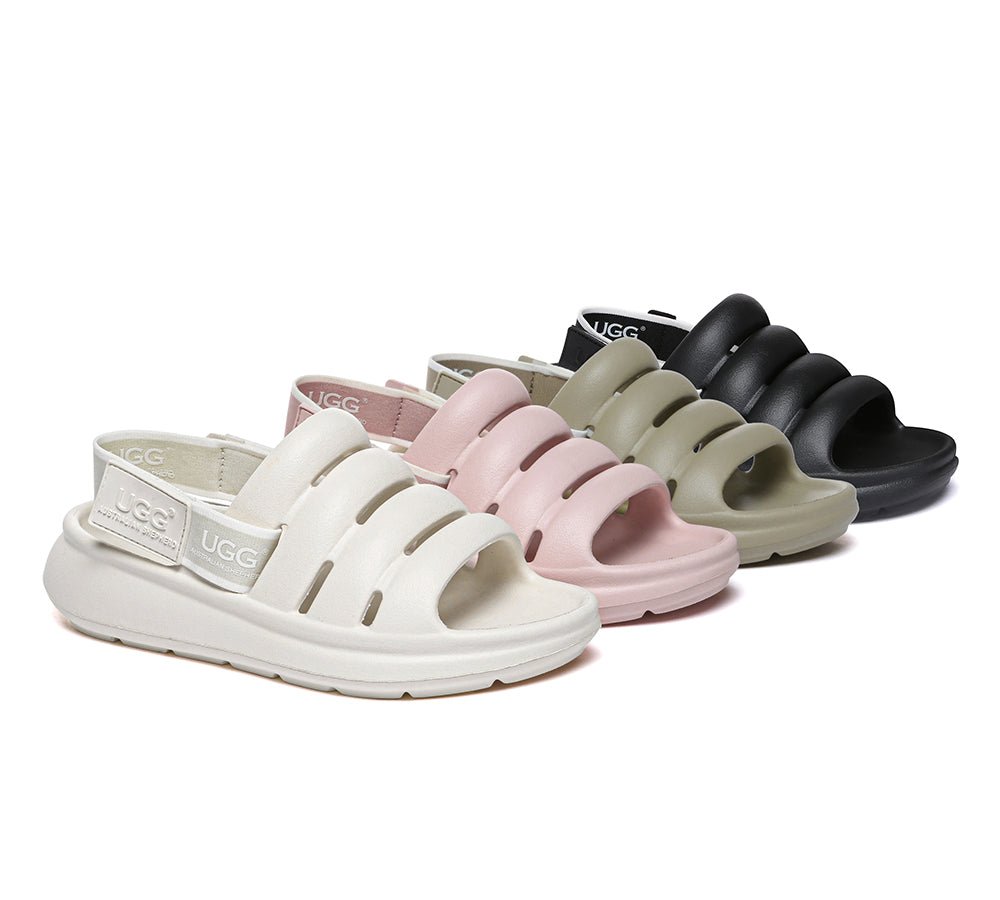 Summer Sandals Removable Elastic Strap Slingback Sandals Roseline - Sandals - Black - S - Uggoutlet