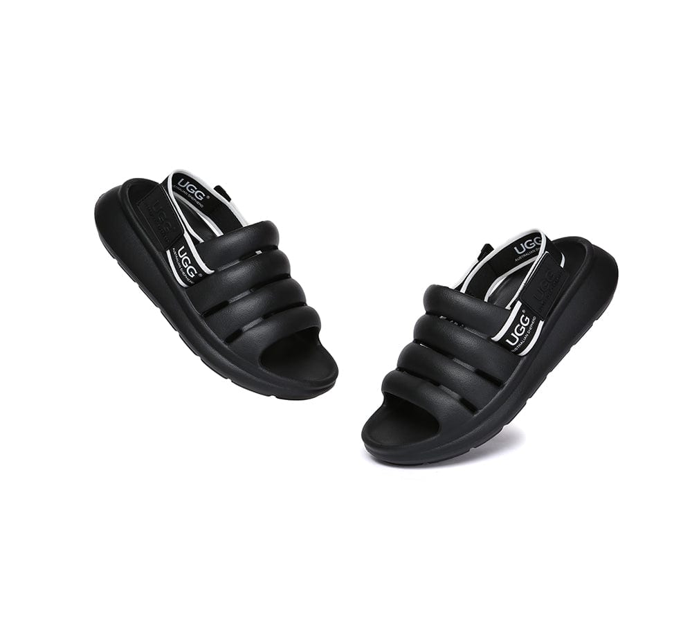 Summer Sandals Removable Elastic Strap Slingback Sandals Roseline - Sandals - Black - S - Uggoutlet