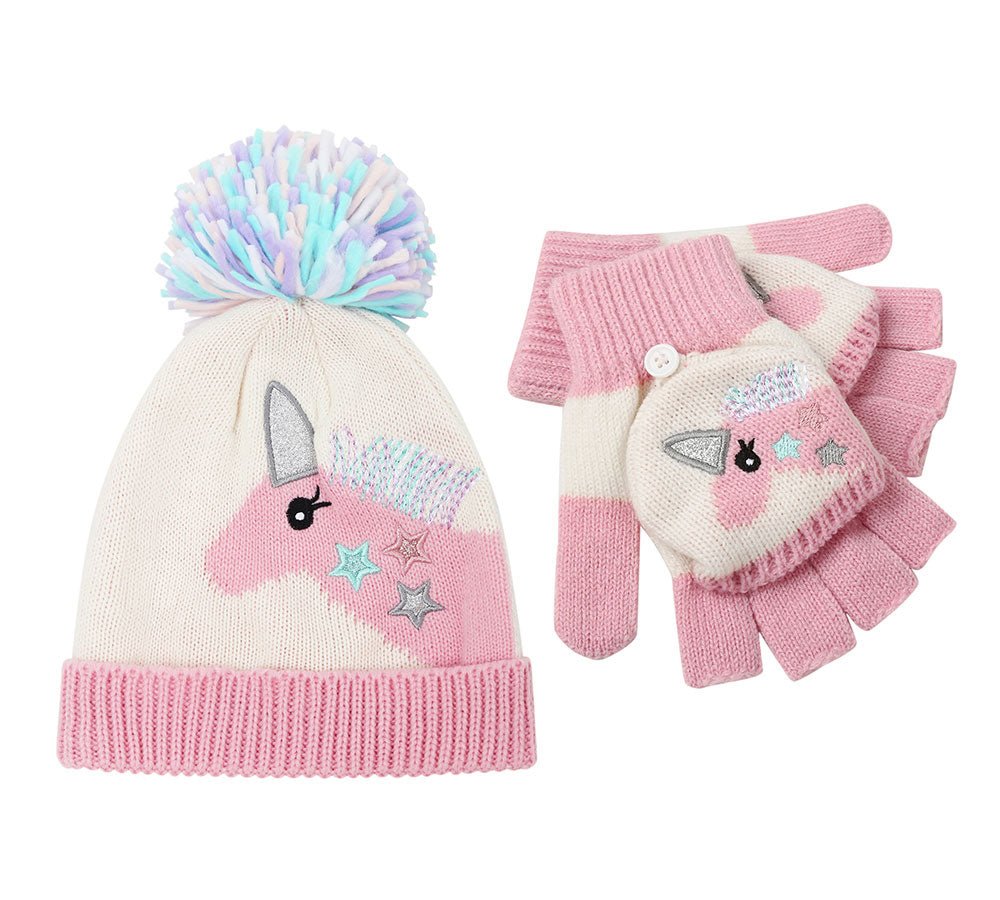 TARRAMARRA® Kids Knit Unicorn Beanie & Gloves Set - Hats - Unicorn - One Size - Uggoutlet