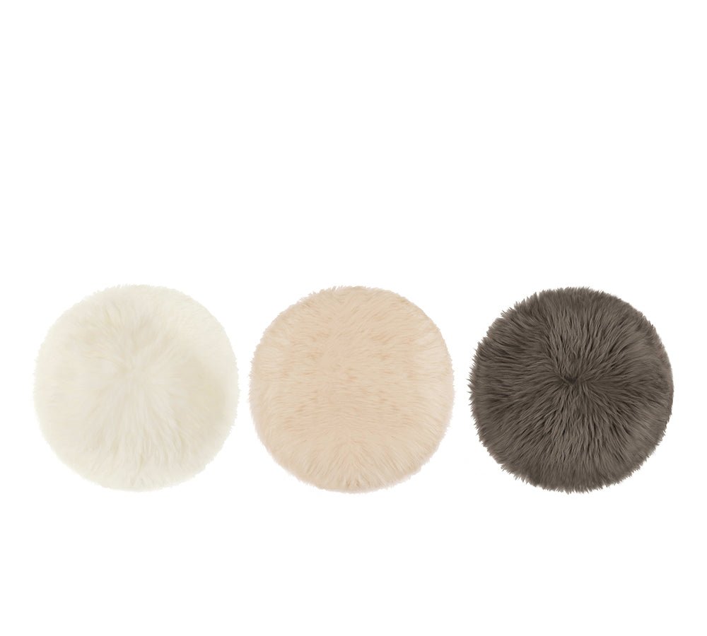 TARRAMARRA® Round Wool Seat Cushion 33Cm X 33Cm - Rugs - White - One Size - Uggoutlet