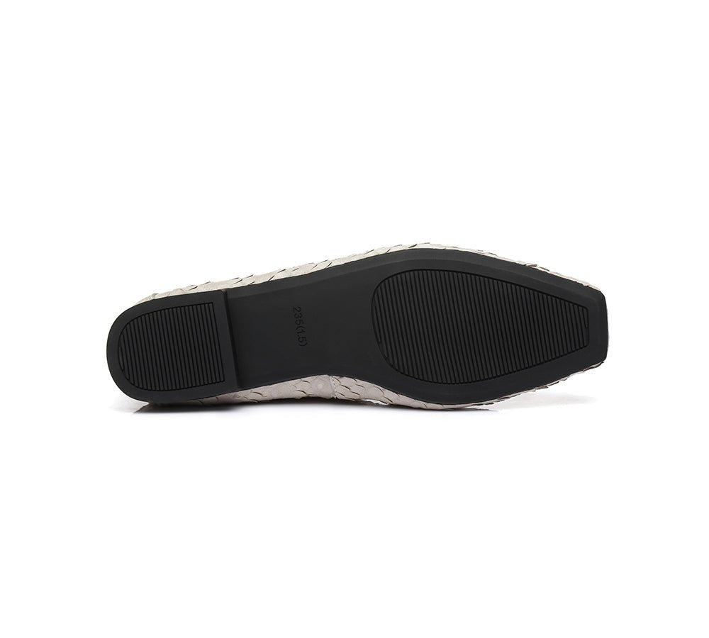 TARRAMARRA® Square Toe Leather Ballet Flat Women Serena - Flats - Grey - AU Ladies 4 / AU Men 2 / EU 35 - Uggoutlet