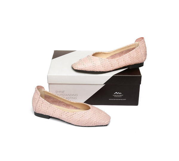 TARRAMARRA® Square Toe Leather Ballet Flat Women Serena - Flats - Pink - AU Ladies 4 / AU Men 2 / EU 35 - Uggoutlet