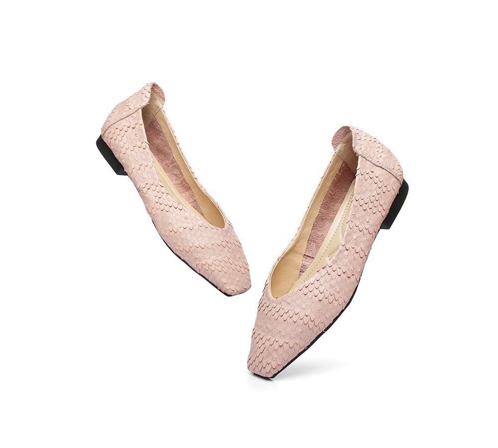 TARRAMARRA® Square Toe Leather Ballet Flat Women Serena - Flats - Pink - AU Ladies 4 / AU Men 2 / EU 35 - Uggoutlet
