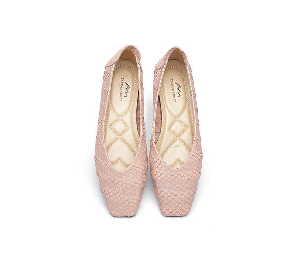 TARRAMARRA® Square Toe Leather Ballet Flat Women Serena - Flats - Pink - AU Ladies 4 / AU Men 2 / EU 35 - Uggoutlet